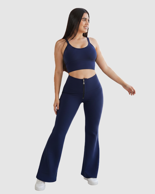 Conjunto Pantalón Bota Campana con Cierre Delantero