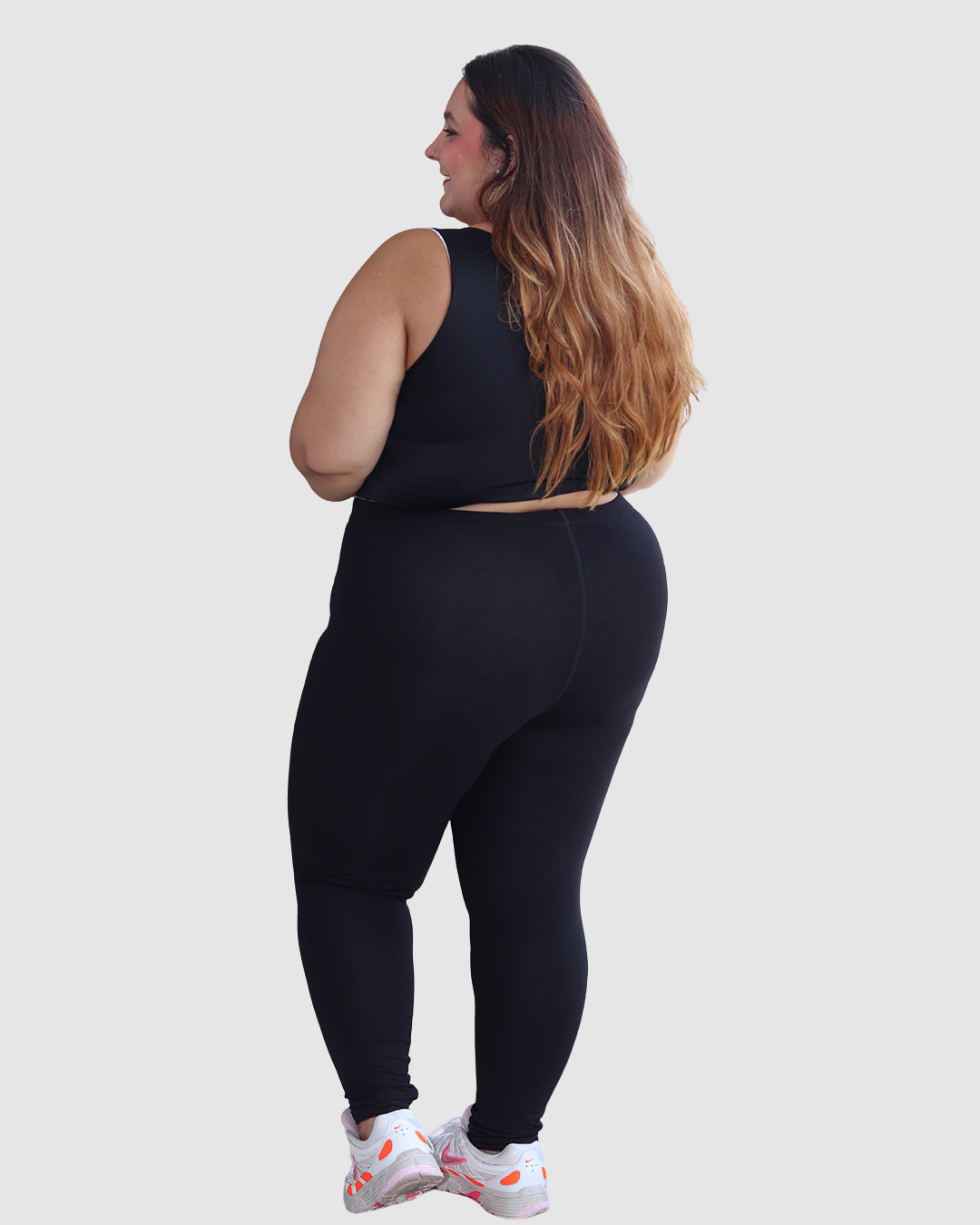 Leggins Unicolor en Tela Algodón Pretina Resorte Mujer