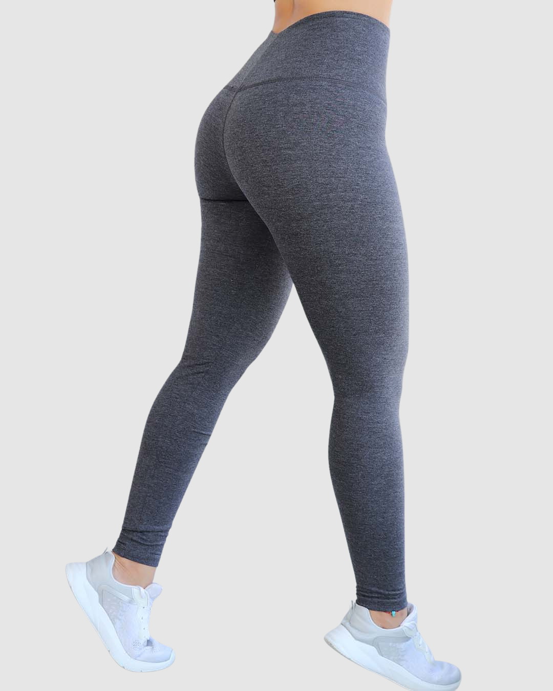 Leggins Unicolor en Tela Algodón Pretina Alta Mujer