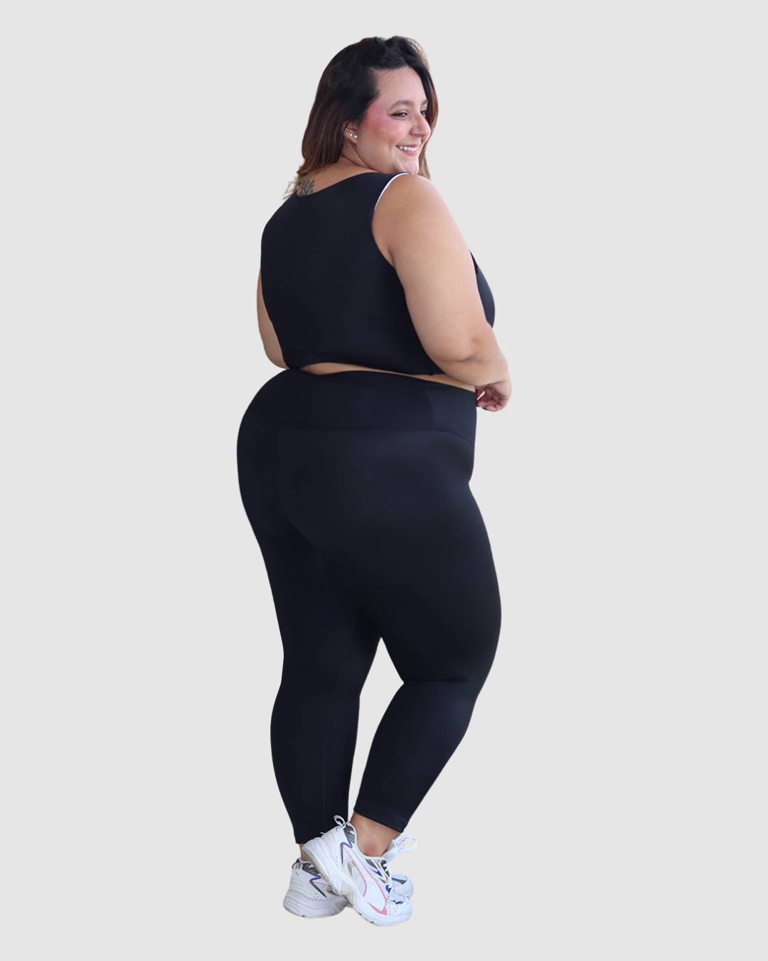 Leggins Pretina Unicolor en Tela Nylon Dama