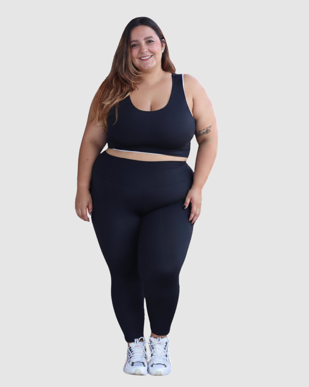 Leggins Pretina Unicolor en Tela Nylon Dama