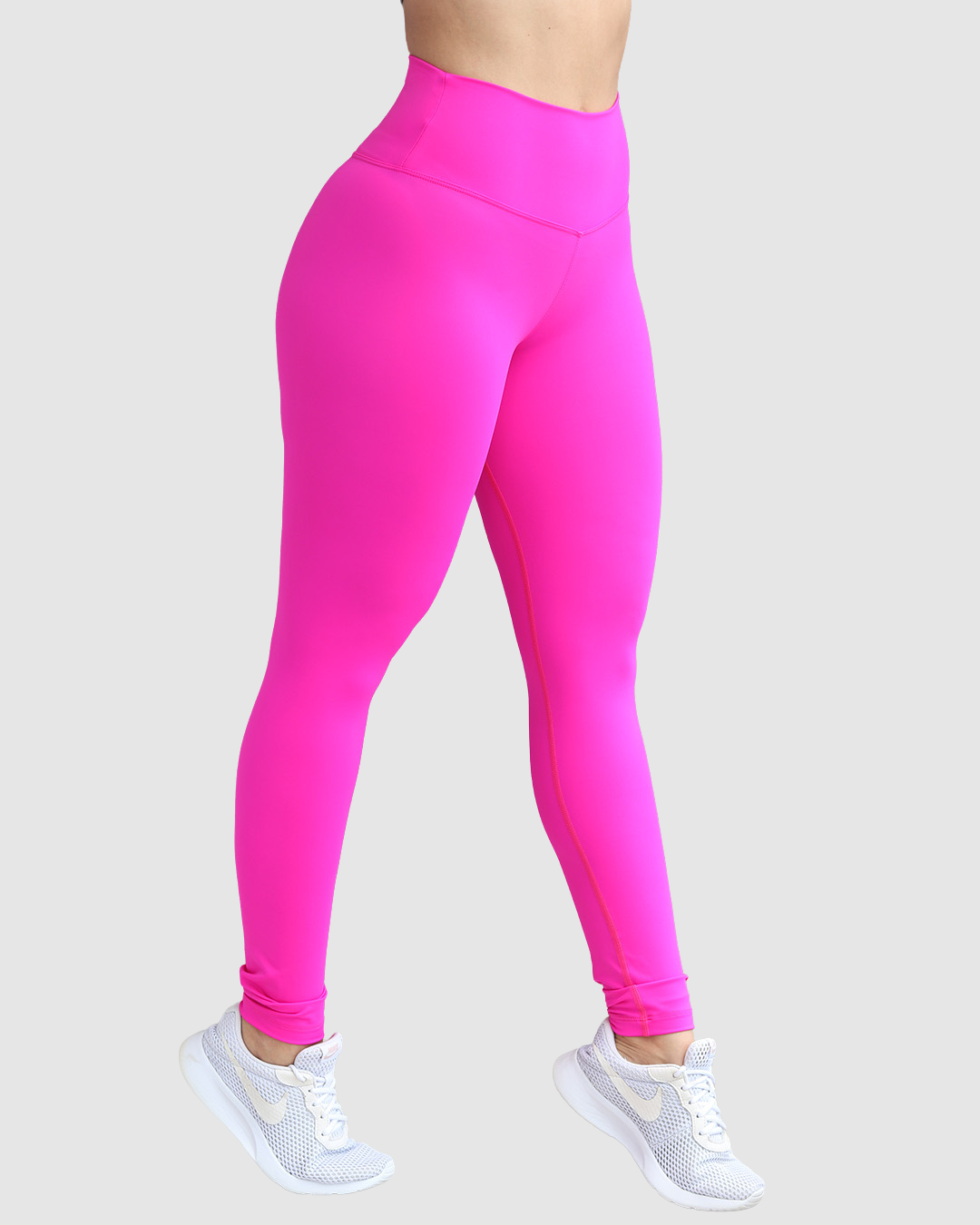 Leggins Pretina Unicolor en Tela Nylon Dama