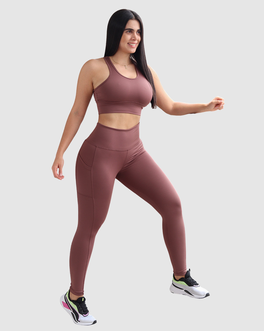 Leggins Tobillero Deportivo con Bolsillos Laterales
