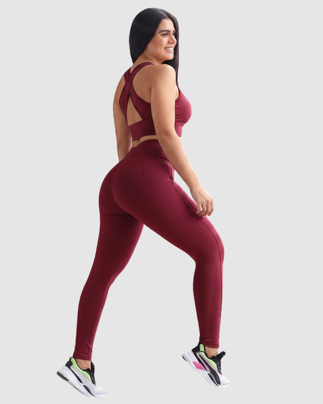Leggins Tobillero Deportivo con Bolsillos Laterales