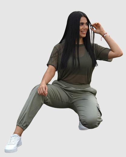 Blusa Velo Manga Oversize Deportiva Mujer