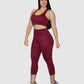 Leggins Unicolor en Tela Nylon Pretina Ancha 3/4, Control Abdomen