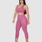 Leggins Unicolor en Tela Nylon Pretina Ancha 3/4, Control Abdomen