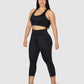 Leggins Unicolor en Tela Nylon Pretina Ancha 3/4, Control Abdomen