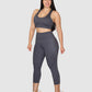 Leggins Unicolor en Tela Nylon Pretina Ancha 3/4, Control Abdomen