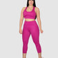 Leggins Unicolor en Tela Nylon Pretina Ancha 3/4, Control Abdomen