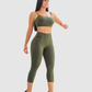 Leggins Unicolor en Tela Nylon Pretina Ancha 3/4, Control Abdomen