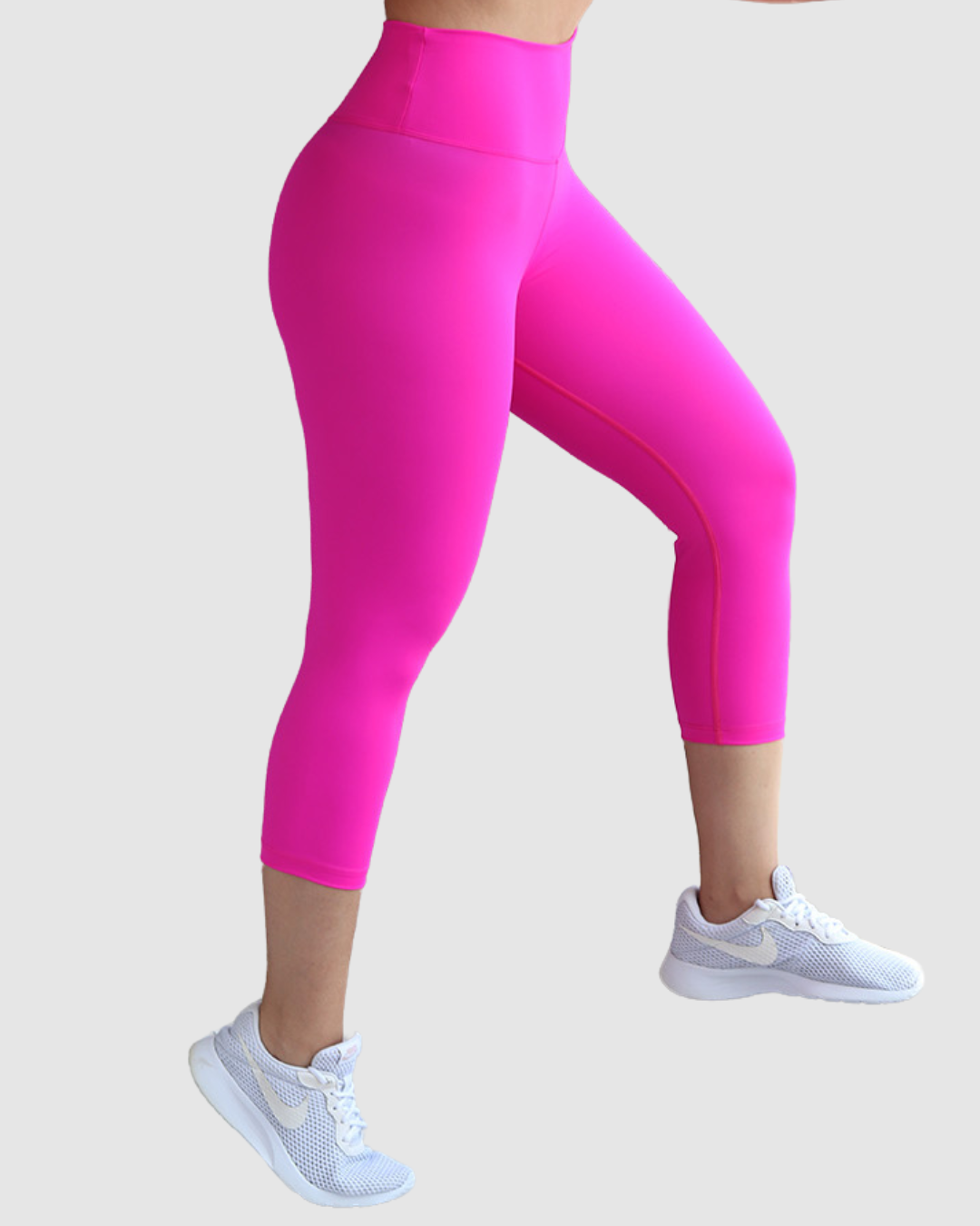 Leggins Unicolor en Tela Nylon Pretina Ancha 3/4, Control Abdomen