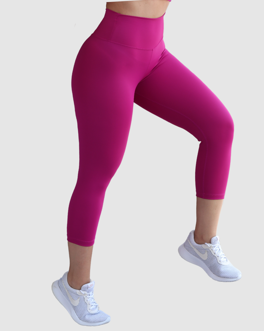 Leggins Unicolor en Tela Nylon Pretina Ancha 3/4, Control Abdomen