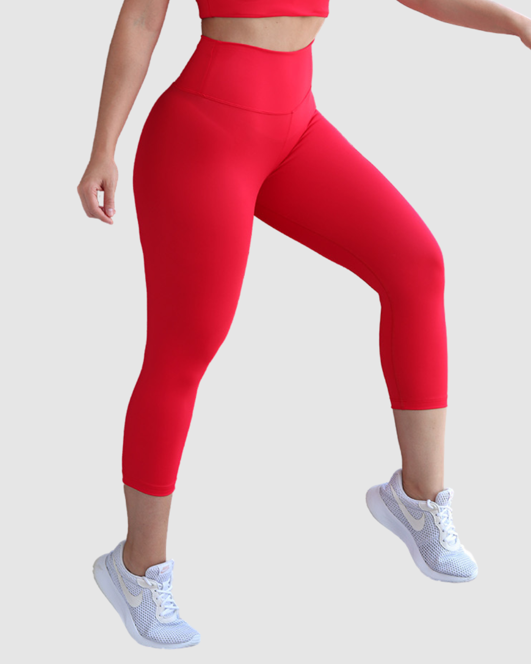 Leggins Unicolor en Tela Nylon Pretina Ancha 3/4, Control Abdomen