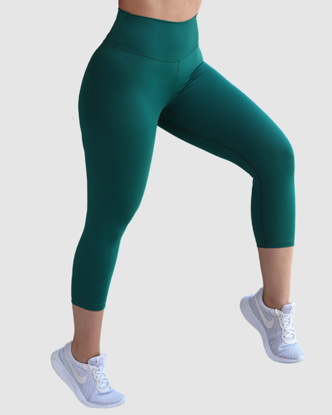 Leggins Unicolor en Tela Nylon Pretina Ancha 3/4, Control Abdomen