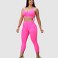 Leggins Unicolor en Tela Nylon Pretina Ancha 3/4, Control Abdomen