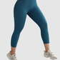 Leggins Unicolor en Tela Nylon Pretina Ancha 3/4, Control Abdomen