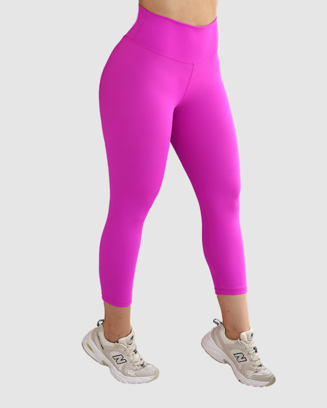 Leggins Unicolor en Tela Nylon Pretina Ancha 3/4, Control Abdomen