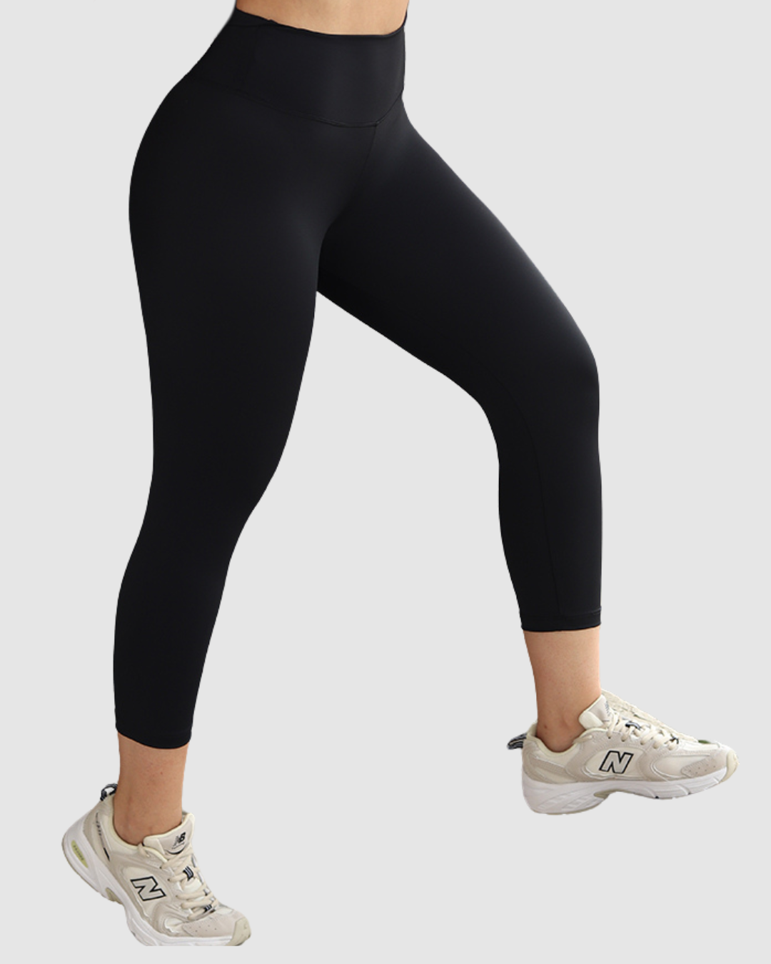 Leggins Unicolor en Tela Nylon Pretina Ancha 3/4, Control Abdomen