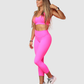 Leggins Unicolor en Tela Nylon Pretina Ancha 3/4, Control Abdomen