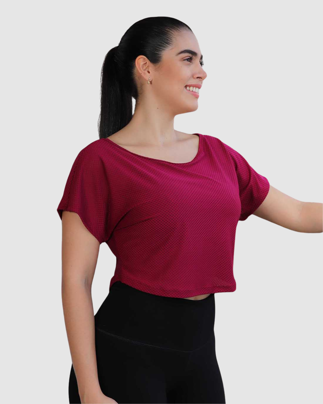 Blusa Malla Deportiva hombro caído Dama