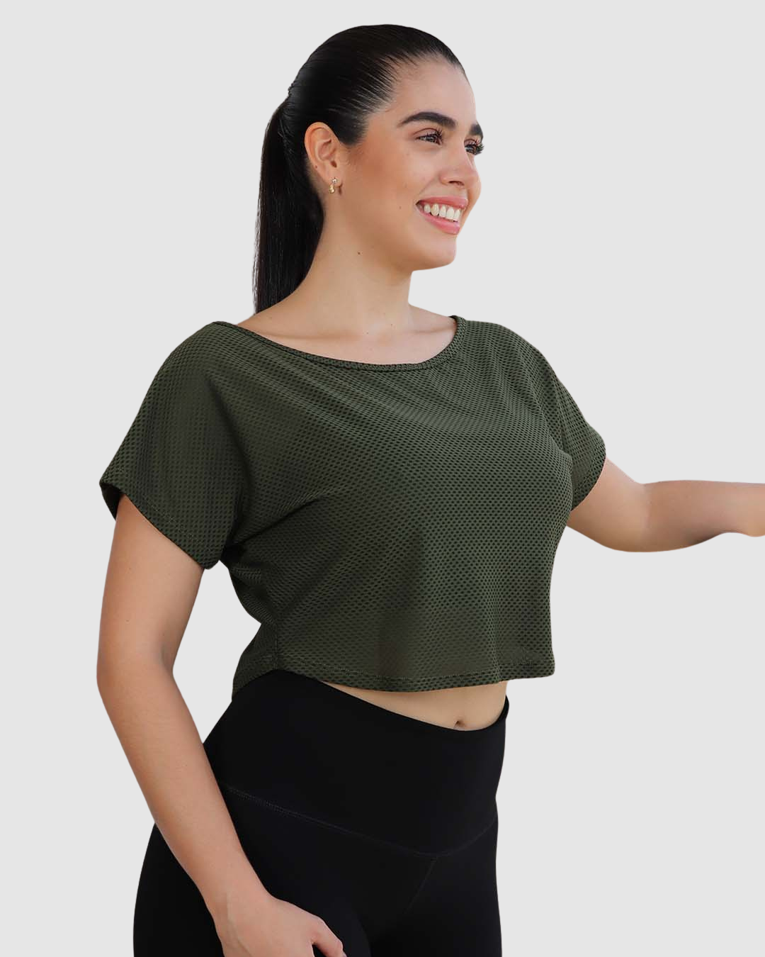 Blusa Malla Deportiva hombro caído Dama