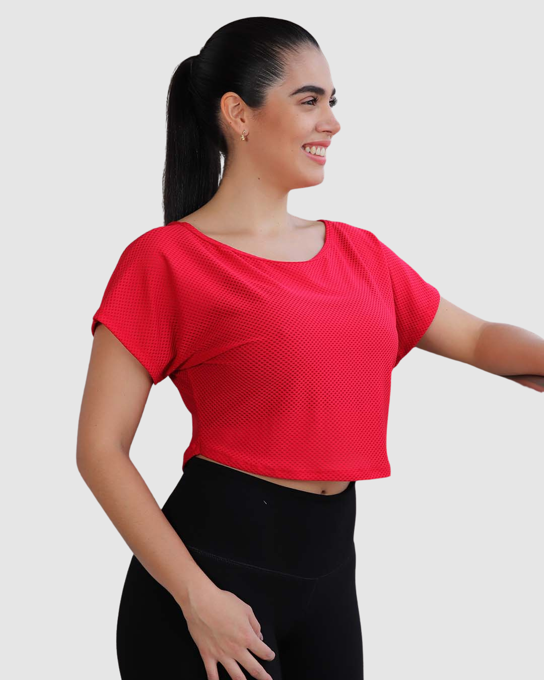 Blusa Malla Deportiva hombro caído Dama