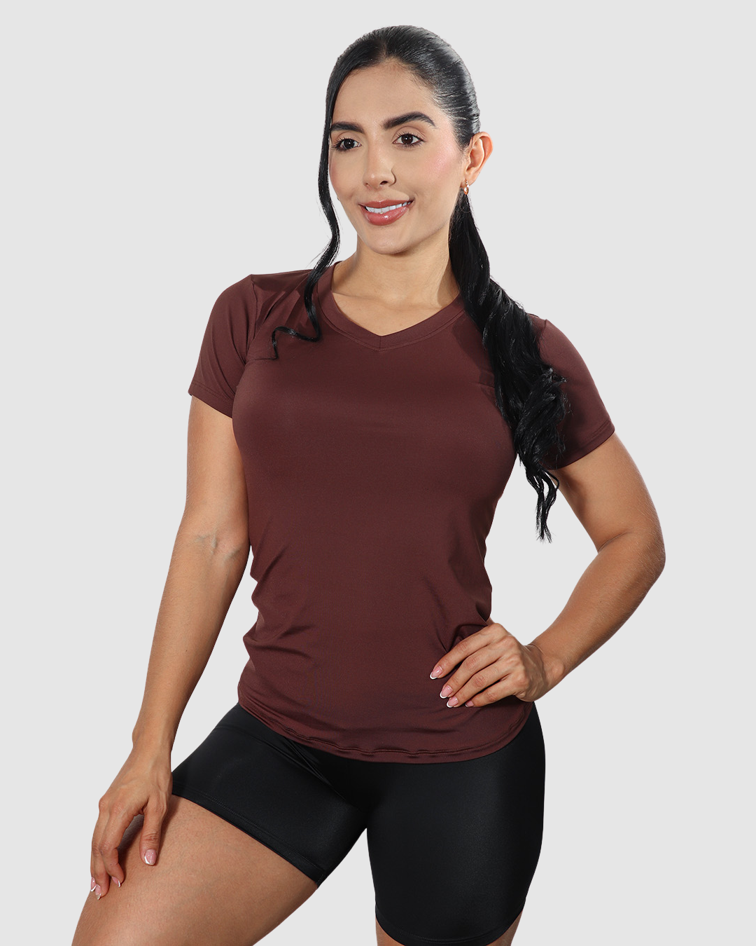 Camiseta Deportiva Dama Cuello v Tela Fria