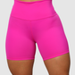 Short Unicolor Pretina Alta en Tela Nylon Mujer