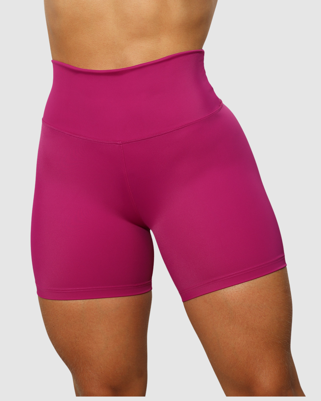 Short Unicolor Pretina Alta en Tela Nylon Mujer