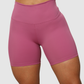 Short Unicolor Pretina Alta en Tela Nylon Mujer