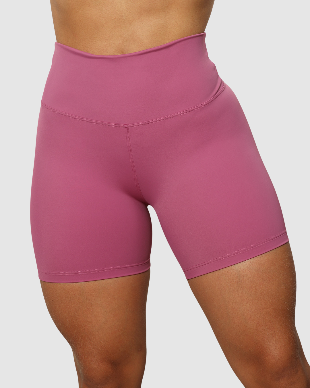 Short Unicolor Pretina Alta en Tela Nylon Mujer