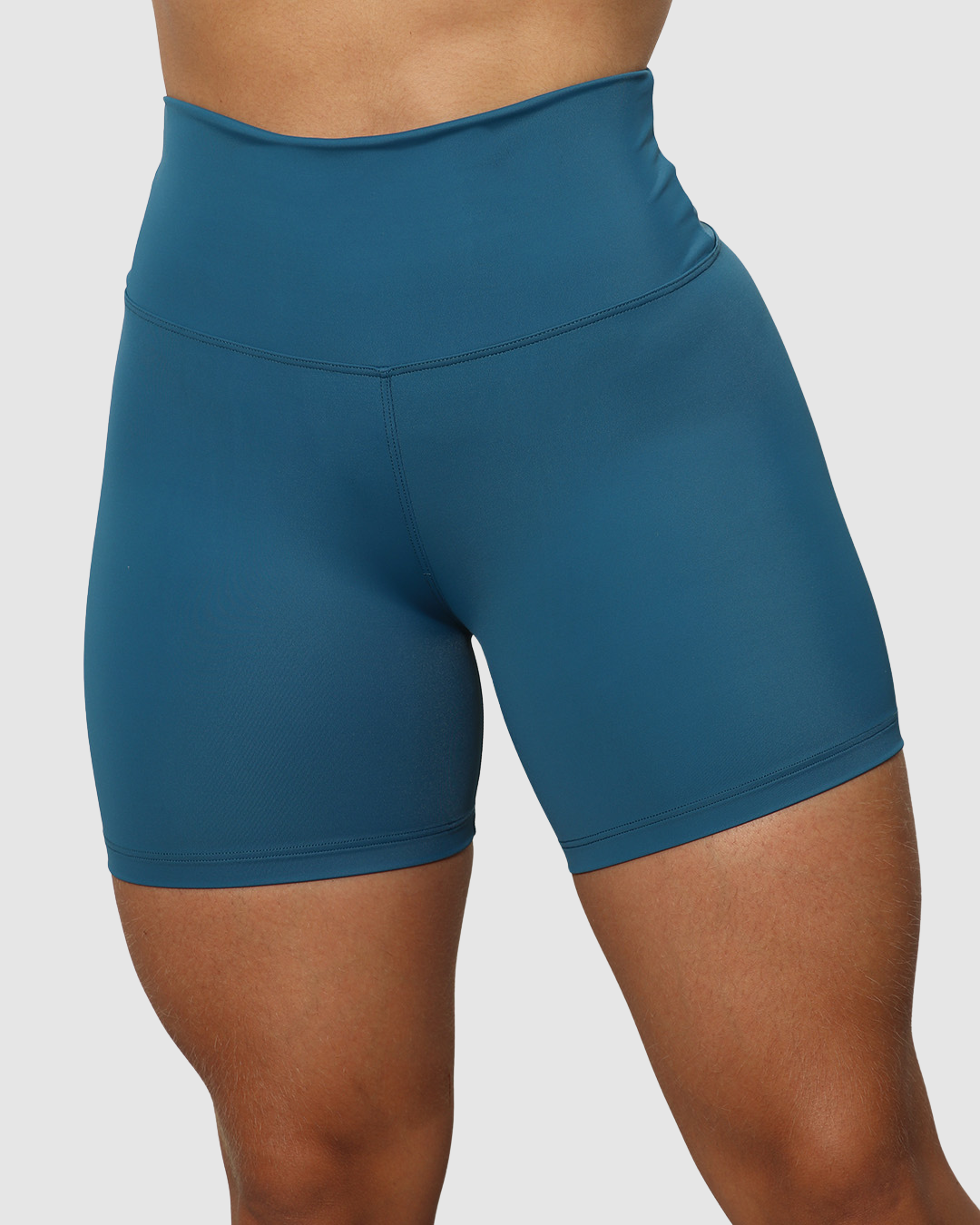 Short Unicolor Pretina Alta en Tela Nylon Mujer