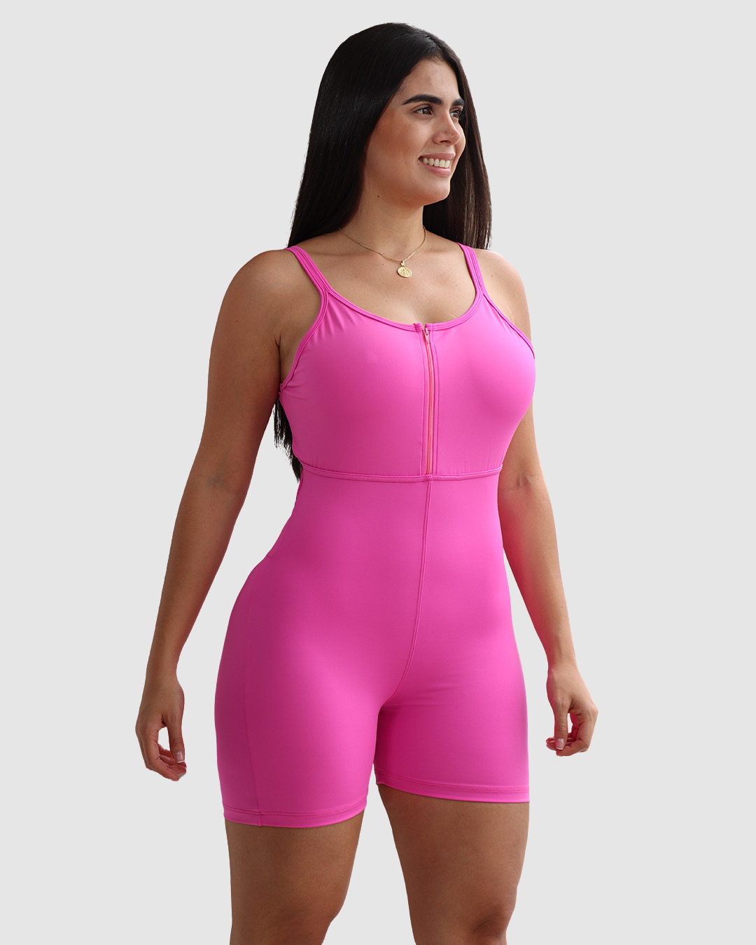 Enterizo Corto Push Up Efecto Levanta Cola y Cierre en Busto