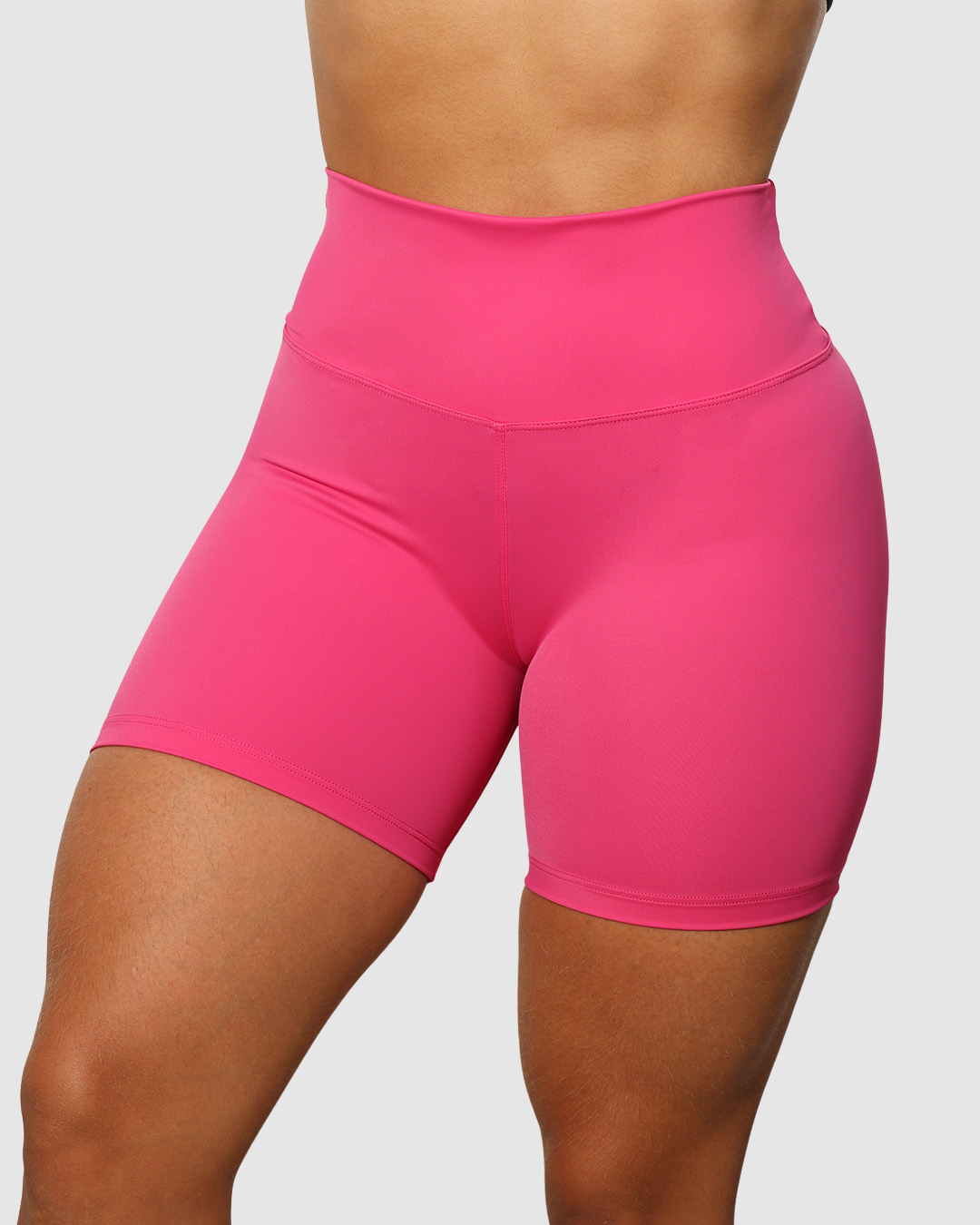 Short Unicolor Pretina Alta en Tela Nylon Mujer