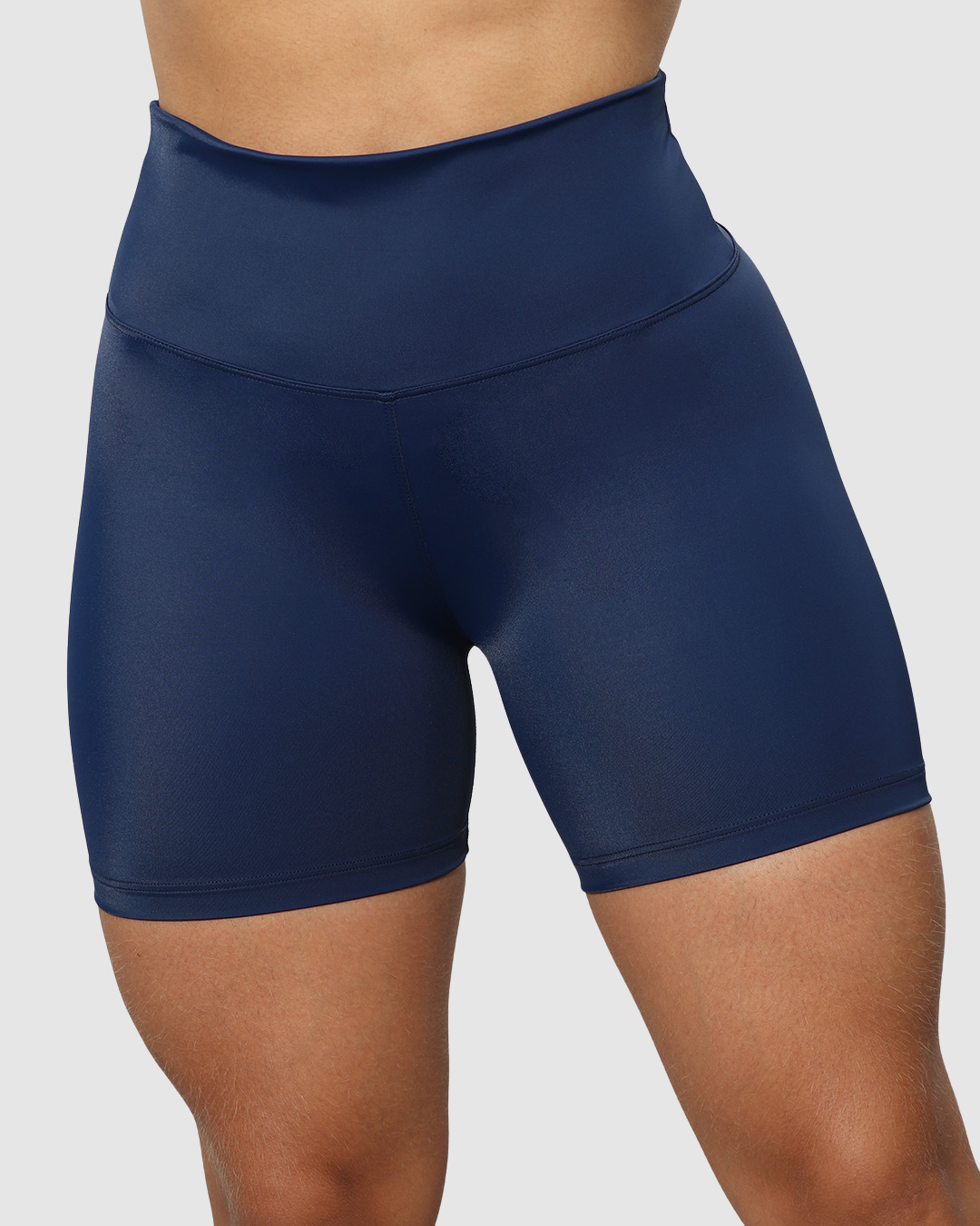 Short Unicolor Pretina Alta en Tela Nylon Mujer