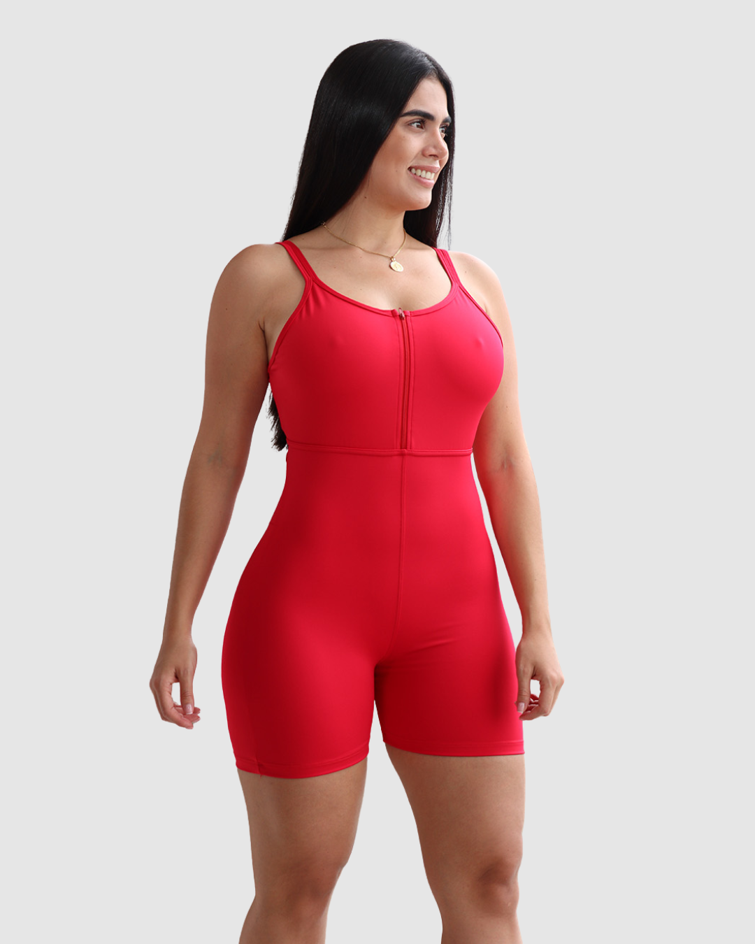 Enterizo Corto Push Up Efecto Levanta Cola y Cierre en Busto