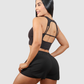 Pantaloneta Doble Short Running Bolsillos Licrada