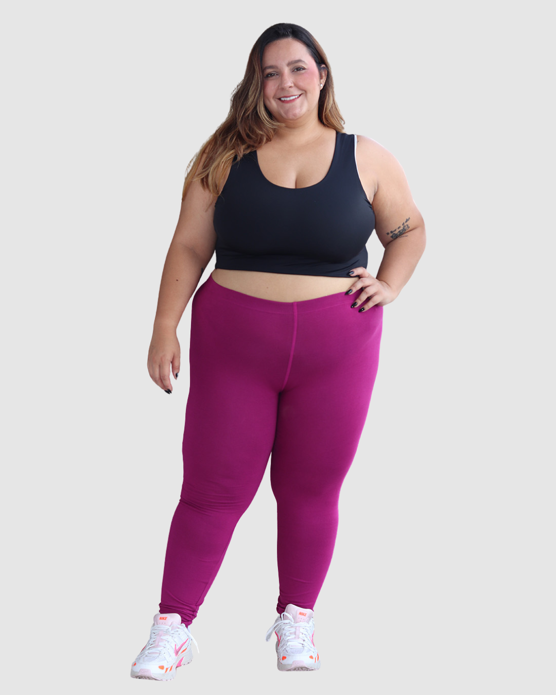 Leggins Unicolor en Tela Algodón Pretina Resorte Mujer