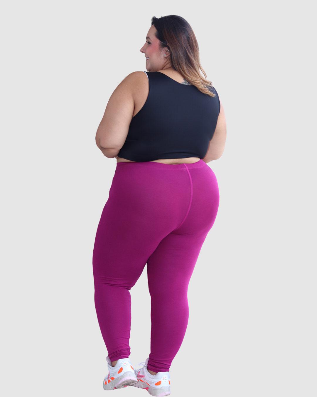 Leggins Unicolor en Tela Algodón Pretina Resorte Mujer