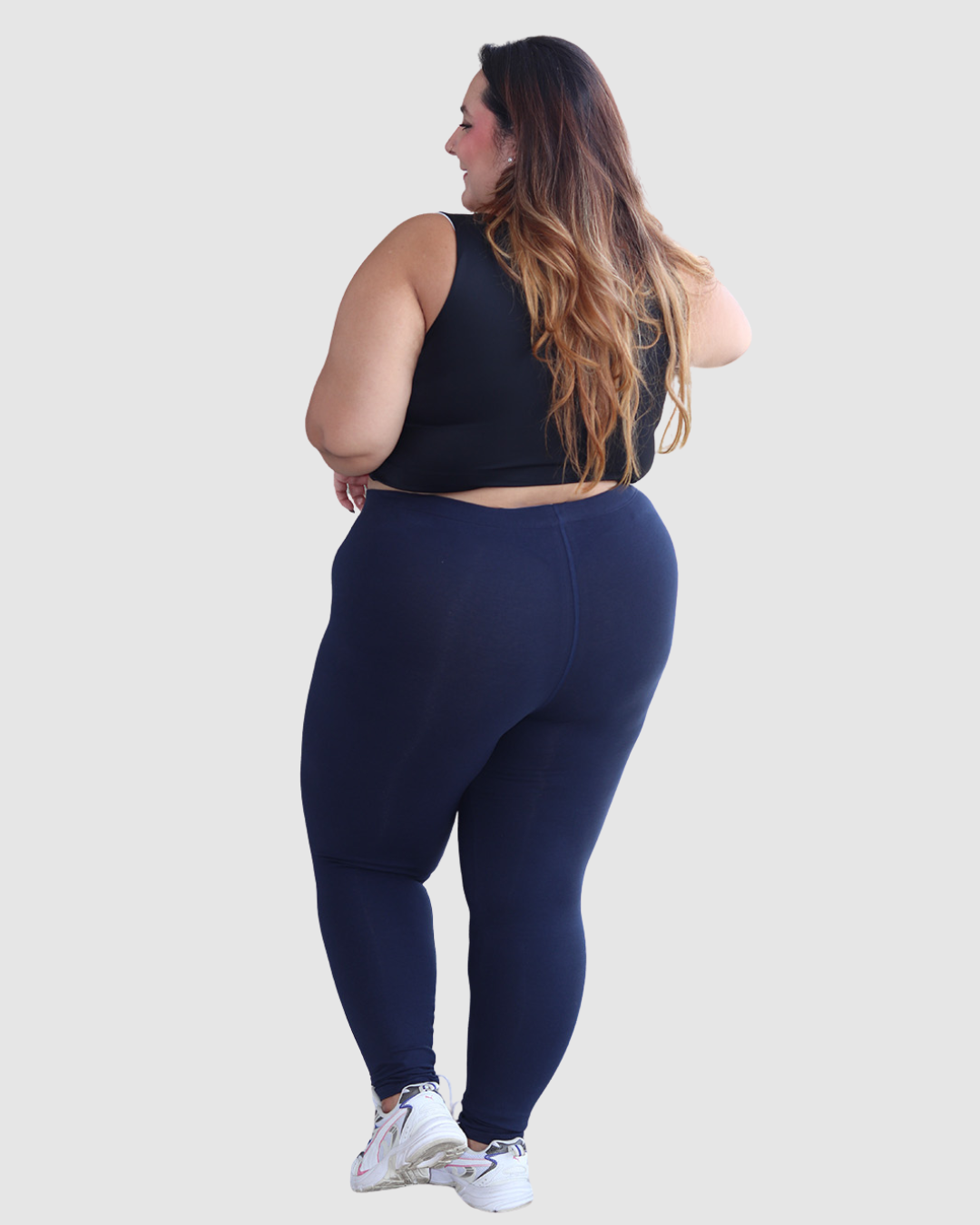 Leggins Unicolor en Tela Algodón Pretina Resorte Mujer