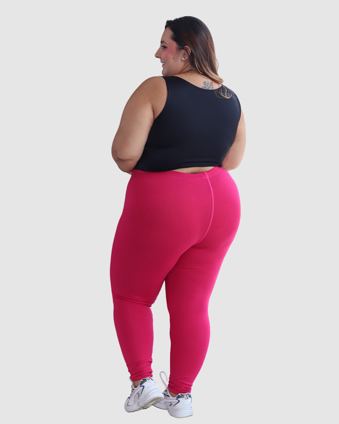 Leggins Unicolor en Tela Algodón Pretina Resorte Mujer