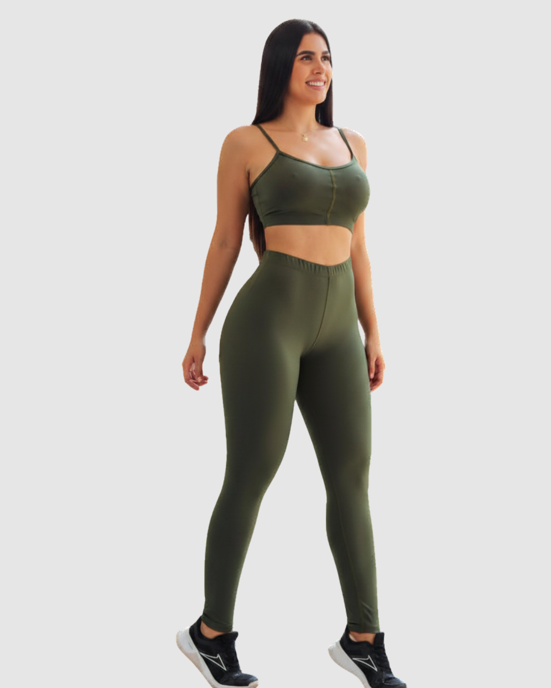 Leggins Unicolor Pretina Resorte en Tela Nylon