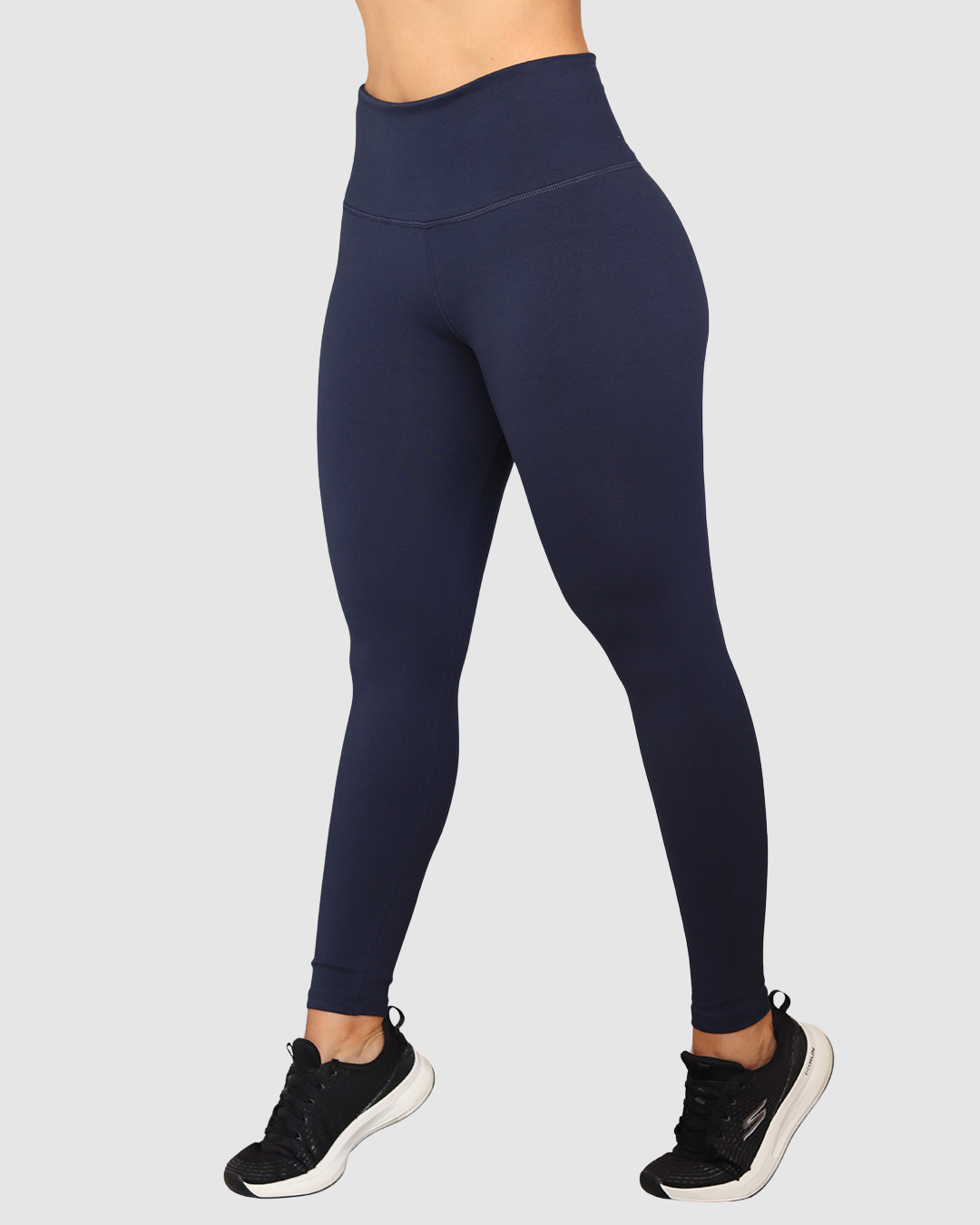Leggins Unicolor en Tela Algodón Pretina Alta Mujer