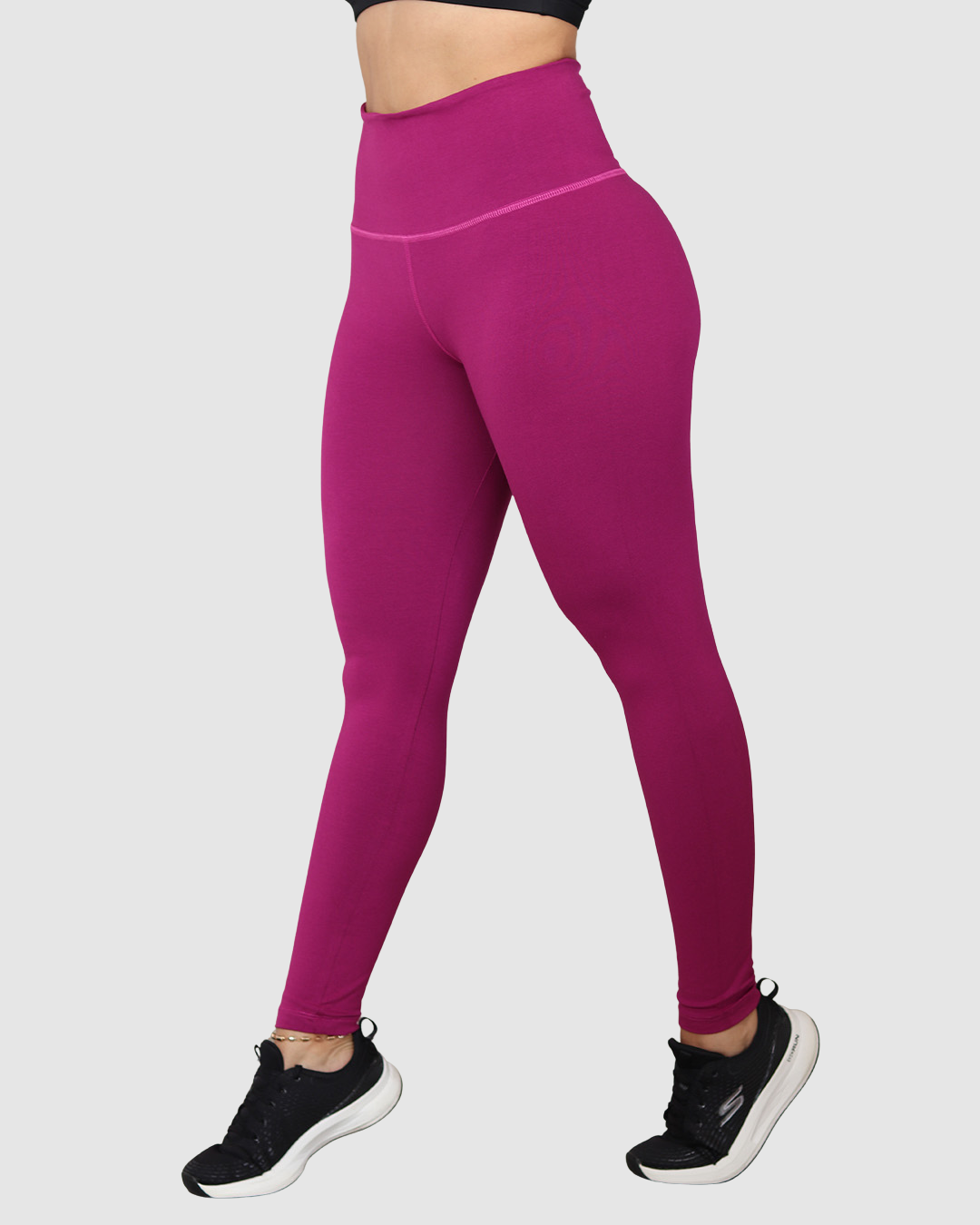 Leggins Unicolor en Tela Algodón Pretina Alta Mujer