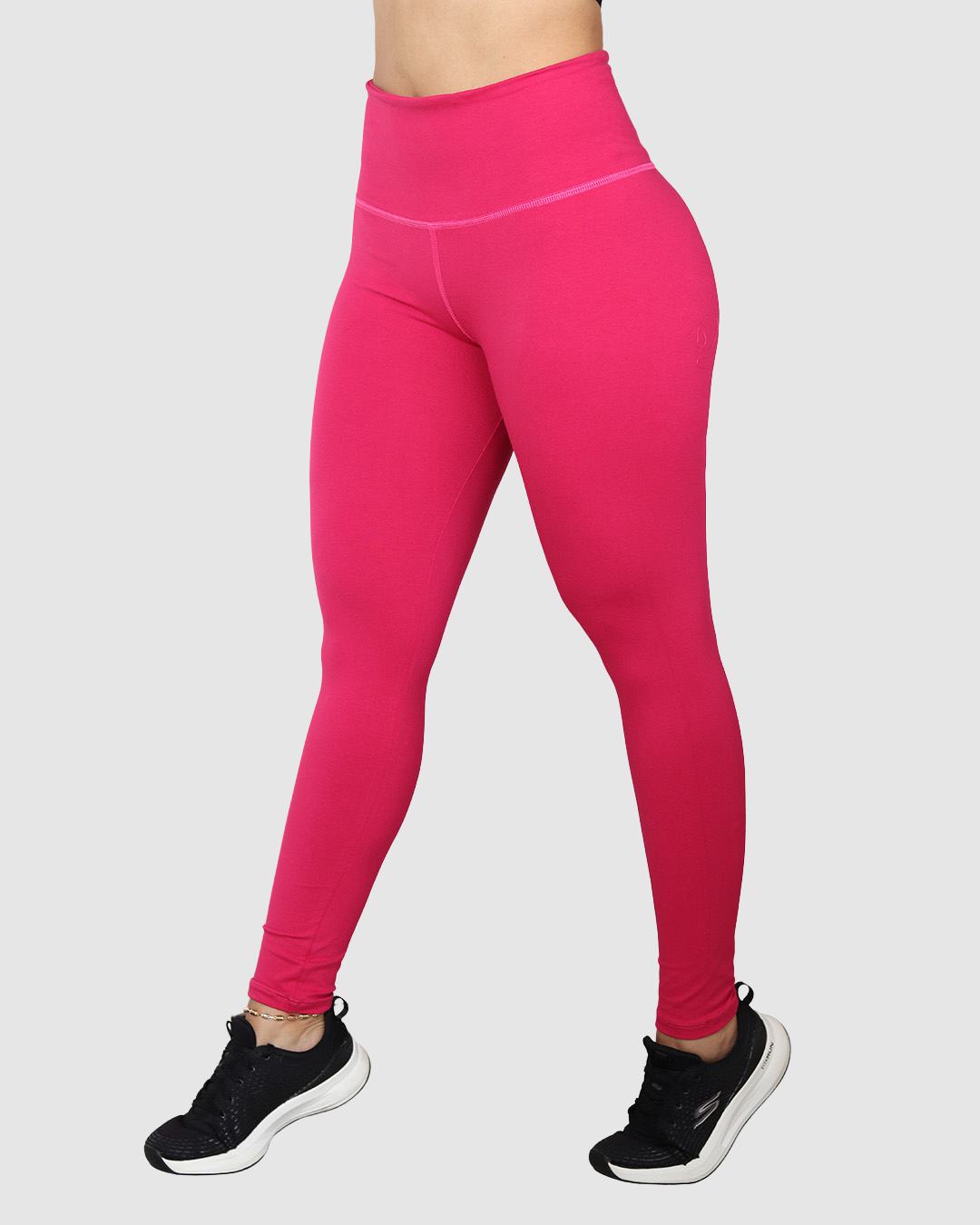 Leggins Unicolor en Tela Algodón Pretina Alta Mujer