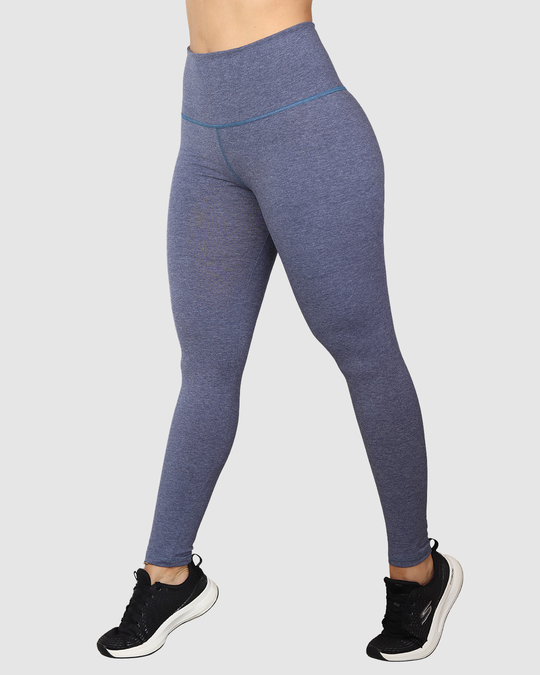 Leggins Unicolor en Tela Algodón Pretina Alta Mujer