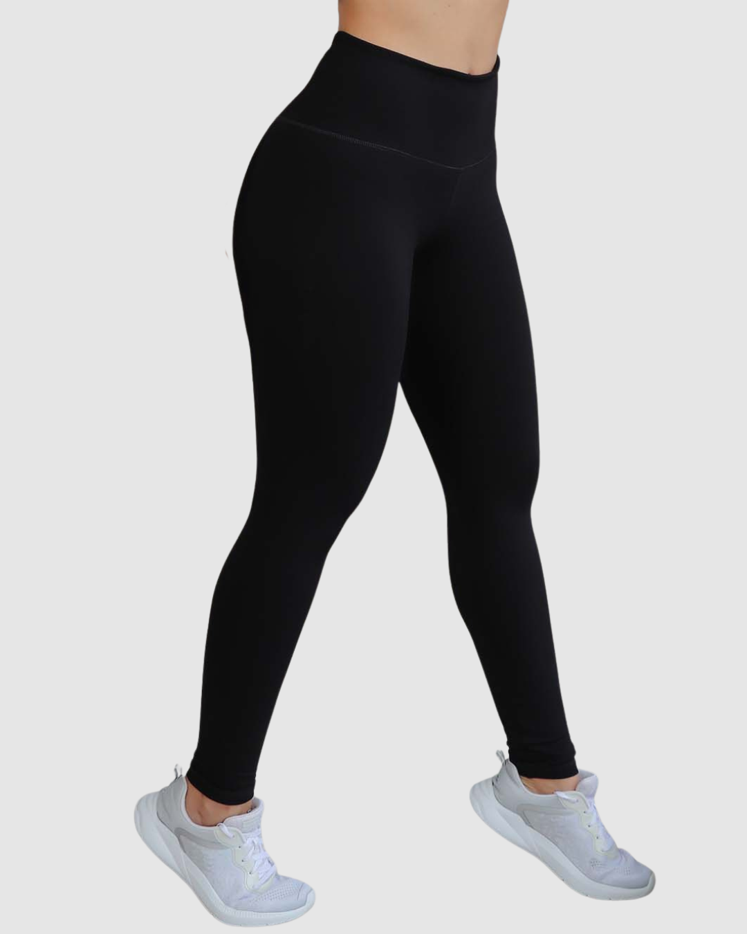 Leggins Unicolor en Tela Algodón Pretina Alta Mujer