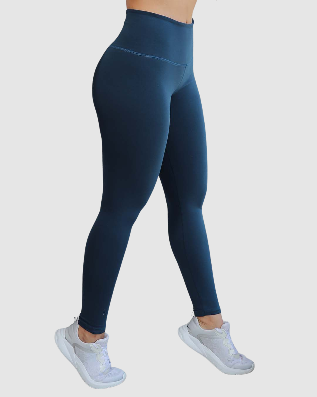 Leggins Unicolor en Tela Algodón Pretina Alta Mujer