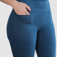 Leggins Bota Recta con Bolsillos Delanteros en Tela Algodón